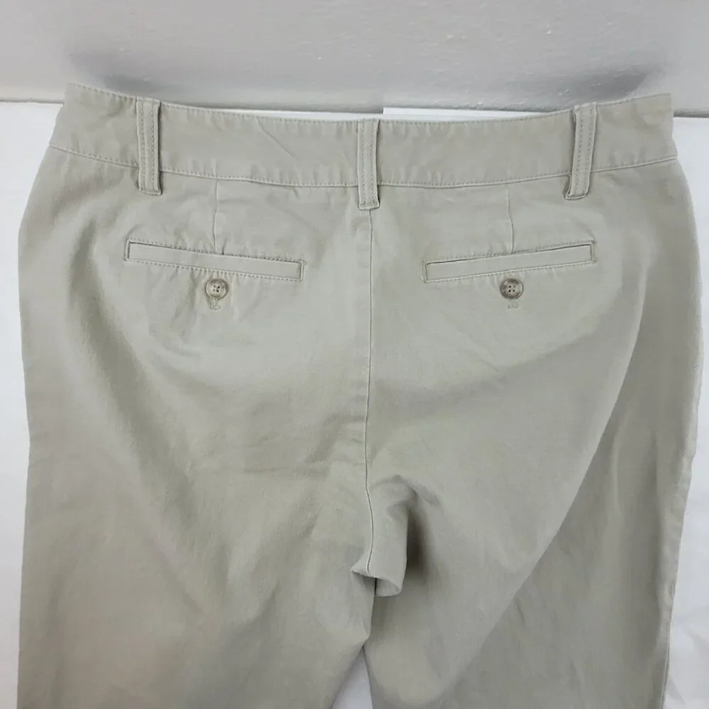 Eddie Bauer Pants Women's 12 TALL Khaki Tan Slightly Curvy Fit Cotton Twill - Picture 11 of 12